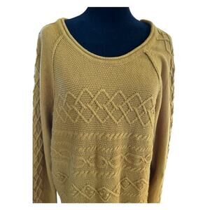 Tribal women's XL gold textured sweater